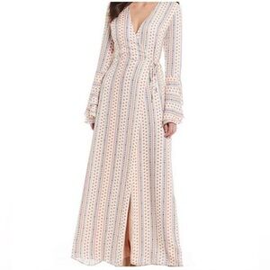 The Jetset Diaries Floral Stripe Maxi Wrap Dress, size L